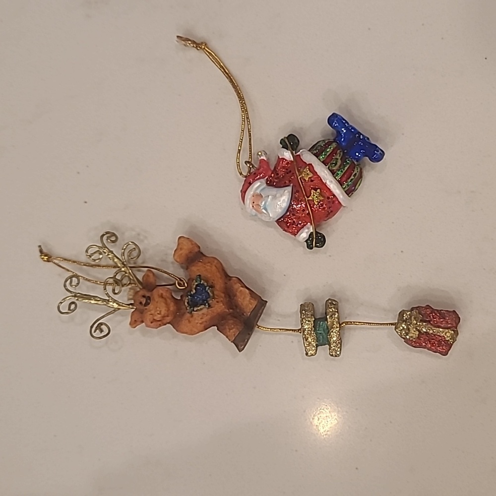 Santa Reindeer Ornament Bundle